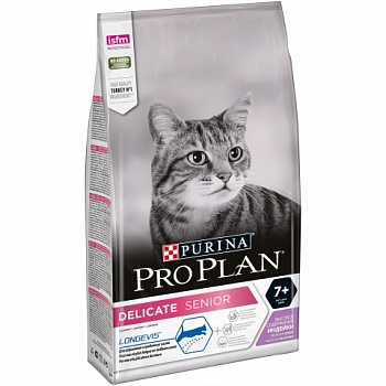 PRO PLAN Delikate 7 + с комплексом OPTIRENAL сухой корм для кошек старше 7 лет с чувствительным пищеварением Индейка 3 кг купить 