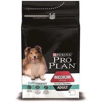 PRO PLAN Adult Medium Sensitive Digestion сухой корм для взрослых собак средних пород с чувствительным пищеварением с ягненком и рисом 1.5 кг купить 