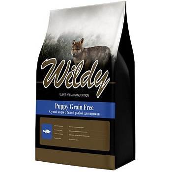 Wildy Puppy Grain Free Сухой корм с белой рыбой для щенков 15кг купить 