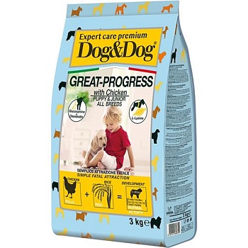 DOG & DOG Expert Premium Great-Progress Сухой корм с курицей для щенков 3кг купить 