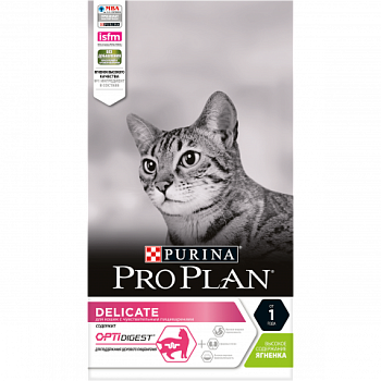 PRO PLAN `Delikate` Ягненок с комплексом OPTIRENAL для кошек с чувствительным пищеварением 1,5 кг купить 