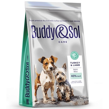 BUDDY SOL CARE ADULT MINI сухой корм для взрослых собак мелких пород с индейкой и ягненком 12кг купить 