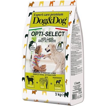 DOG & DOG Expert Premium Opti-Select Сухой корм с ягненком для взрослых собак 3кг купить 