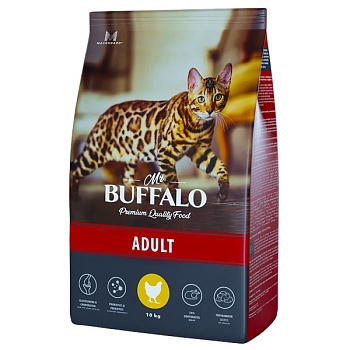 Mr.Buffalo ADULT сухой корм для кошек с курицей 10кг купить 