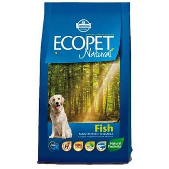 Ecopet Natural Adult Fish корм для собак с рыбой 12кг купить 