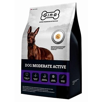 ДЖИНА DOG MODERATE ACTIVE Корм сухой для Взрослых собак с умеренной активностью 18кг купить 