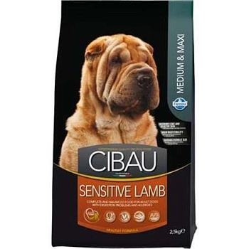 CIBAU Sensitive Lamb корм для взрослых собак Медиум Макси с Ягненком 2.5кг купить 