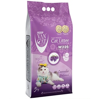 Van Cat Lavender Комкующийся наполнитель без пыли с ароматом Лаванды 5кг купить 