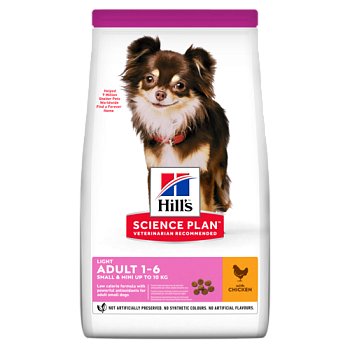 Hill’s Science Plan Mini Adult Light сухой корм для взрослых собак миниатюрных размеров 1,5кг купить 