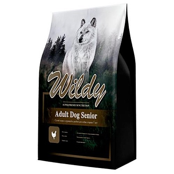Wildy Adult DOG Senior Сухой корм с курицей и рыбой для собак старше 7 лет 8кг купить 
