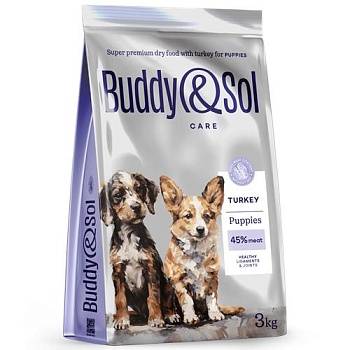 BUDDY SOL CARE PUPPIES сухой корм для щенков с индейкой 3кг купить 