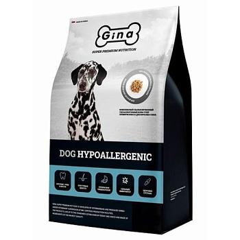 ДЖИНА DOG Hypoallergenic Корм гиппоаллергенный сухой для собак 18кг купить 