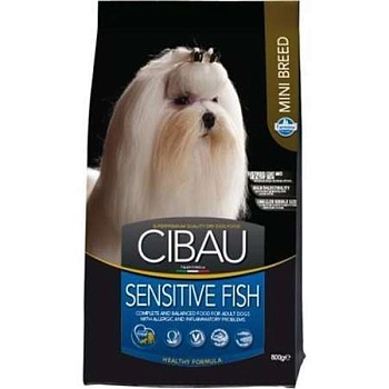 CIBAU Sensitive Fish корм для взрослых собак Мини с Рыбой 800г купить 
