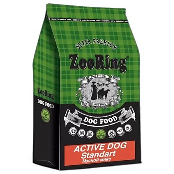 ZooRing Active Dog Стандарт Сухой корм для собак Мясной микс. 25/13, 2 кг купить 