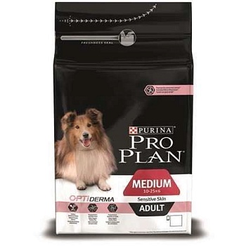 PRO PLAN Adult Medium Sensitive Skin сухой корм для собак средних пород 10 - 25 кг с чувствительной кожей Лосось 3кг купить 