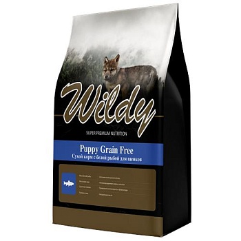 Wildy Puppy Grain Free Сухой корм с белой рыбой для щенков 3кг купить 