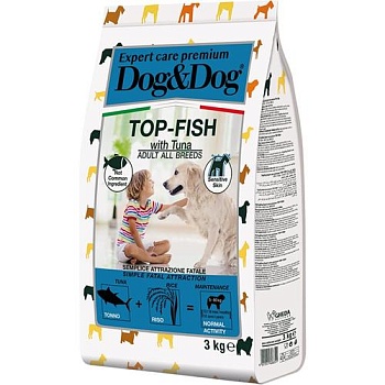 DOG & DOG Expert Premium Top-Fish Сухой корм с тунцом для взрослых собак 3кг купить 