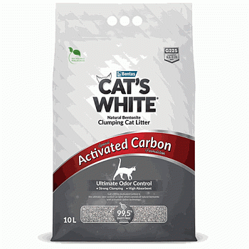 Наполнитель Cat's White Activated Carbon комкующийся с активированным углем 10л купить 