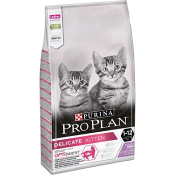 Pro Plan Junior Delicate Корм для котят с Чувствительным пищеварением с индейкой 10кг купить 