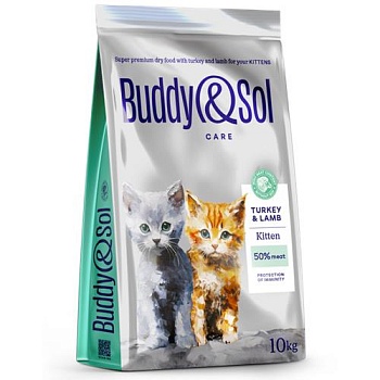 BUDDY SOL CARE KITTEN сухой корм для котят с индейкой и ягненком 10кг купить 