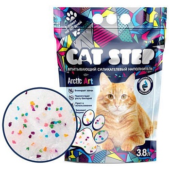 Cat Step Наполнитель впитывающий силикагелевый Arctic Art 3,8л купить 