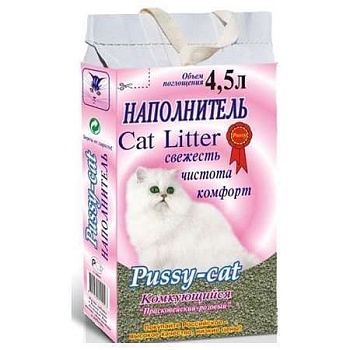 Наполнитель для кошек Пусси-Кет Наколнитель Комкующийся Розовый 3х4,5л купить 