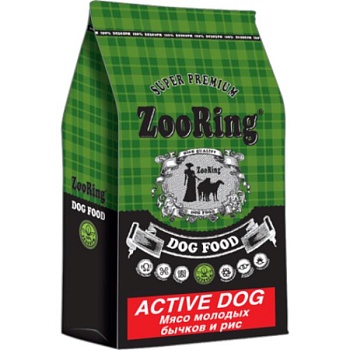 ZooRing Active Dog Сухой корм для собак Мясо молодых бычков и рис. 26/15, 10 кг купить 