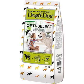 DOG & DOG Expert Premium Opti-Select Сухой корм с ягненком для взрослых собак 14кг купить 