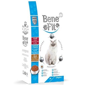 Benefit Adult Hairball Control Lamb&Rice Корм сухой для кошек ягненок с рисом 1,5кг купить 