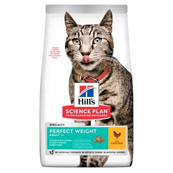 Hills Perfect Weight Корм Сухой для Взрослых Кошек Идеальный Вес 1,5кг купить 