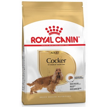 ROYAL CANIN COCKER ADULT сухой корм для собак породы Кокер-спаниель от 12 месяцев 3кг купить 