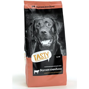 TASTY Petfood Корм для собак с говядиной 2,2кг купить 