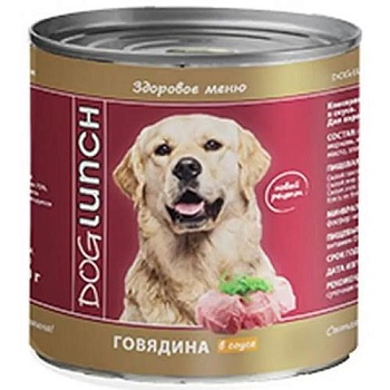 ДОГ ЛАНЧ консервы для собак Говядина в соусе для собак 750гр купить 