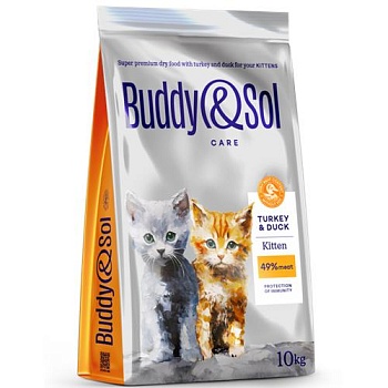BUDDY SOL CARE KITTEN сухой корм для котят с индейкой и уткой 10кг купить 