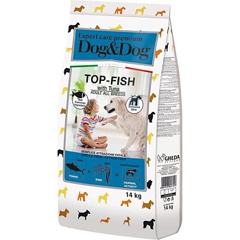 DOG & DOG Expert Premium Top-Fish Сухой корм с тунцом для взрослых собак 14кг купить 