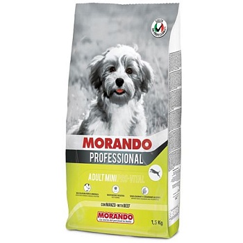 Morando Professional Cane Сухой корм для взрослых мелких пород собак PRO VITAL с говядиной 1,5кг купить 