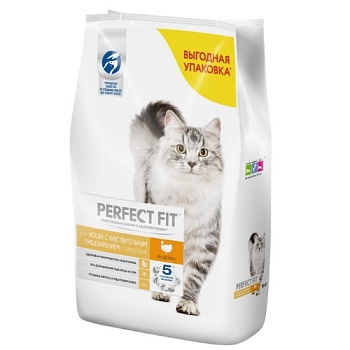 Perfect Fit корм для чувствительных кошек с Индейкой 10кг купить 