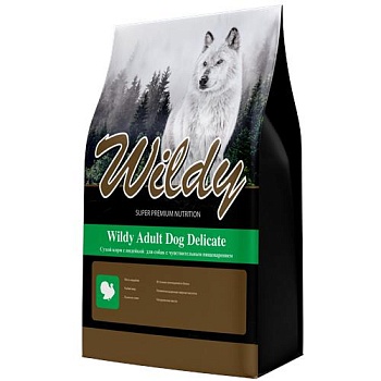 Wildy Adult Dog Delicate Сухой корм с индейкой для собак с чувствительным пищеварением 15кг купить 