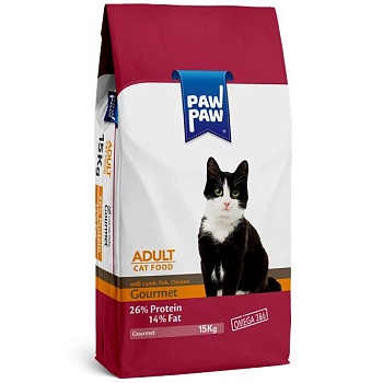 Pawpaw Adult Cat Food Gourmet сухой корм для кошек 15кг купить 