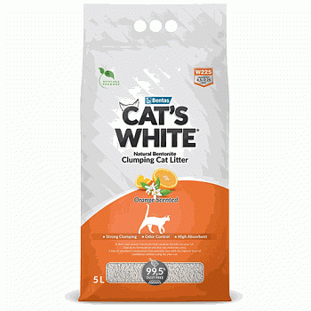 Наполнитель Cat's White Orange комкующийся с ароматом апельсина 5л купить 