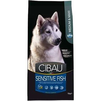 CIBAU Sensitive Fish корм для взрослых собак Медиум Макси с Рыбой 12кг купить 