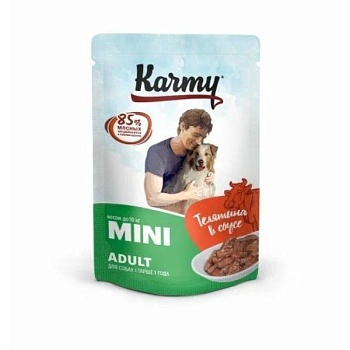 KARMY Mini Adult пауч для собак мелких пород Телятина в соусе 12х80г купить 