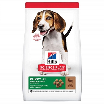 Hill`s Science Plan Puppy Medium Lamb сухой корм для щенков средних пород для поддержания здорового развития ягненок и рис 800гр купить 