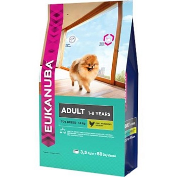 EUKANUBA ADULT TOY BREED сухой корм для взрослых собак миниатюрных пород 1,5кг купить 