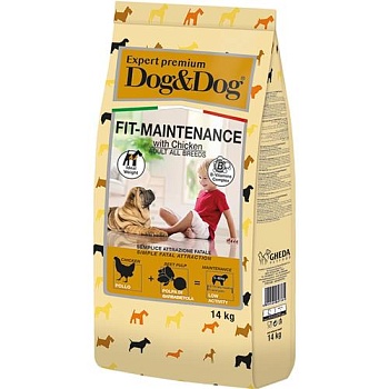 DOG & DOG Expert Premium Fit-Maintenance Сухой корм с курицей для взрослых собак для контроля веса 14кг купить 
