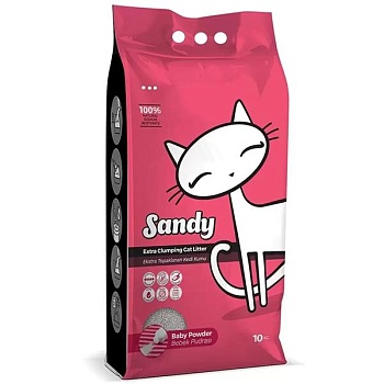 Наполнитель Sandy Baby Powder бентонитовый с ароматом детской присыпки 10кг купить 