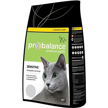 ProBalance Sensitive Корм для кошек с Чувствительным пищеварением Курица/рис 1,8кг купить 