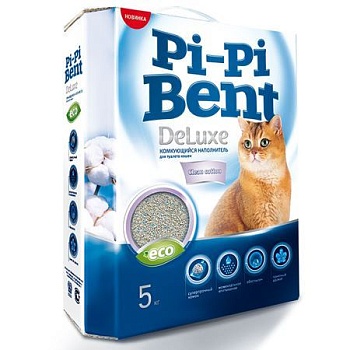 Pi-Pi Bent DeLuxe Clean cotton Наполнитель для кошек 5кг купить 