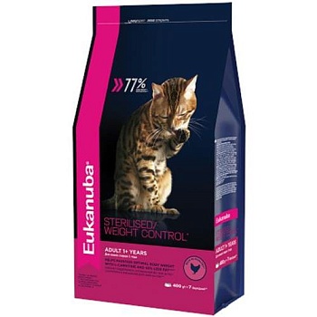 EUKANUBA ADULT STERILISED WEIGHT CONTROL сухой корм для взрослых кошек с избыточным весом и стерилизованных 1,5кг купить 