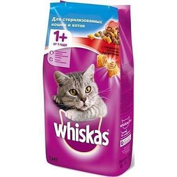 Whiskas для Стерилизованных Кошек Говядина 1.9кг купить 